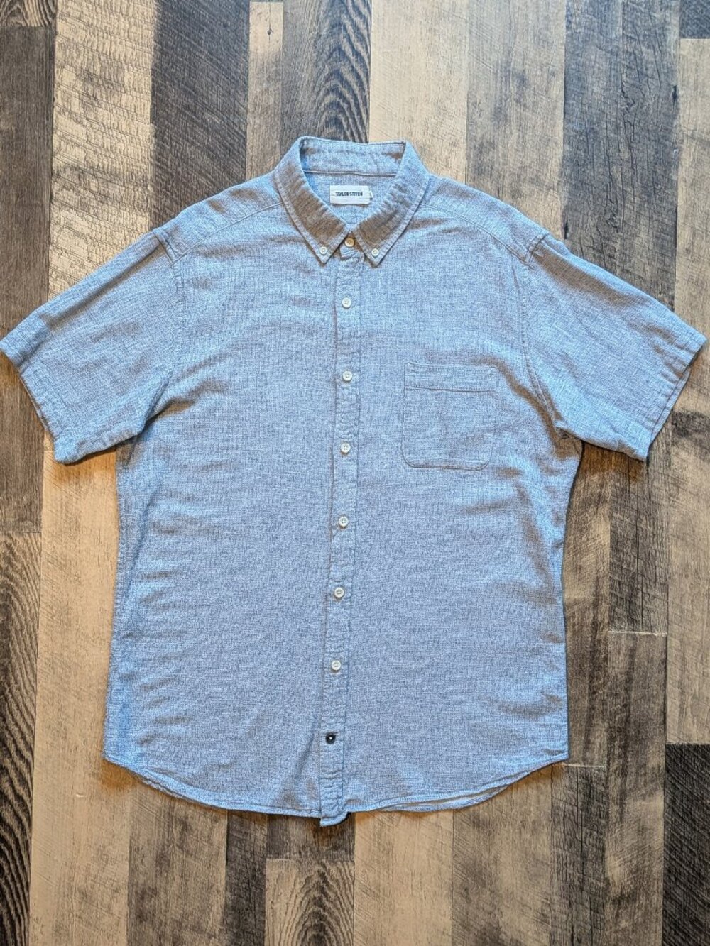 Taylor Stitch Short Sleeve Button-Down Shirt Cotton Hemp XL